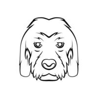 Cute Dog Head Black and White vector