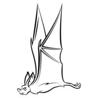 Flying Bat Black and White vector