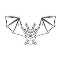 Bat Black And White Illustration vector