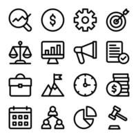 Pack of Business Line Icons vector
