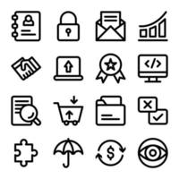 Pack of Business Tasks Line Icons vector