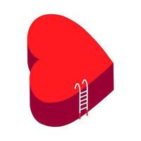 Three dimensional heart with access ladder vector