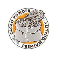 diseño de ilustraciones vectoriales de granos de cacao, perfecto para el logotipo de la marca de alimentos y el logotipo de la cafetería coco shop vector