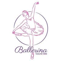 Ballerina vector illustration, good for Ballet school and Dance competition event logo. Can be used for logo, signage, posters and advertising your business, Vector illustration, sketch.