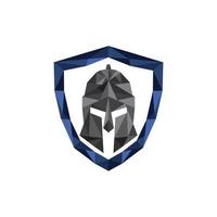 Knight Guardian with shield and sword in lowpoly style design, good for mascot and IT Business, software Guard also Business Insurance Service logo design vector