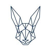 Line Draw Geometric Rabbit Head logo, perfect for IT service company  and brand fashion logo vector