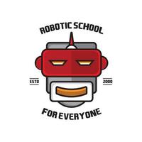 ilustración de vector de cara de robot sonriente, bueno para el logotipo de la escuela robótica también diseño de camiseta