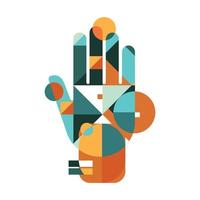 Geometric hand vector illustration in decorative style design, good for wall art decor and poster design also t shirt design