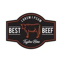 Cow and knife vector illustration in vintage style, perfect for Beef Label design and butcher shop logo