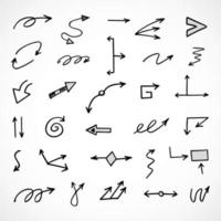 Vector set of hand drawn arrows, elements for presentation