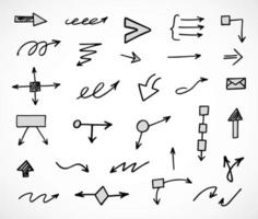 Vector set of hand drawn arrows, elements for presentation