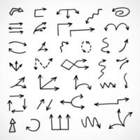 Vector set of hand drawn arrows, elements for presentation