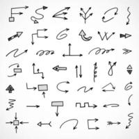 Vector set of hand drawn arrows, elements for presentation