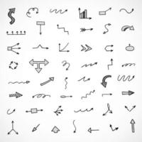 Vector set of hand drawn arrows, elements for presentation