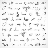 Vector set of hand drawn arrows, elements for presentation