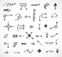 Vector set of hand drawn arrows, scheme, diagram, infographics