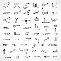 Vector set of hand drawn arrows, scheme, diagram, infographics