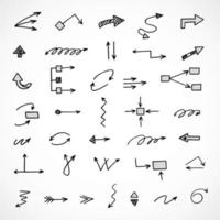 Vector set of hand drawn arrows, scheme, diagram, infographics