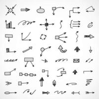 Vector set of hand drawn arrows, elements for presentation