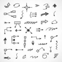 Vector set of hand drawn arrows, elements for presentation