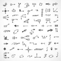 Vector set of hand drawn arrows, scheme, diagram, infographics