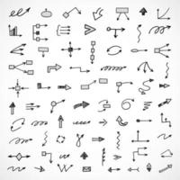 Vector set of hand drawn arrows, elements for presentation