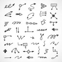 Vector set of hand drawn arrows, elements for presentation