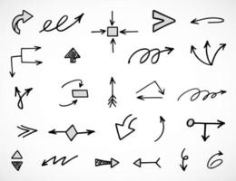 Vector set of hand drawn arrows, elements for presentation