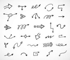 Vector set of hand drawn arrows, elements for presentation