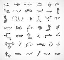 Vector set of hand drawn arrows, elements for presentation