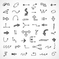 Vector set of hand drawn arrows, elements for presentation