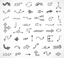 Vector set of hand drawn arrows, elements for presentation