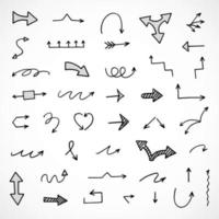 Vector set of hand drawn arrows, elements for presentation