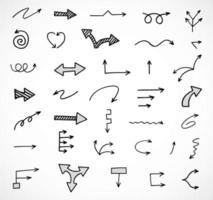 Vector set of hand drawn arrows, elements for presentation