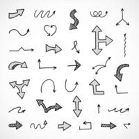 Vector set of hand drawn arrows, elements for presentation