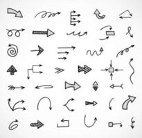 Vector set of hand drawn arrows, elements for presentation