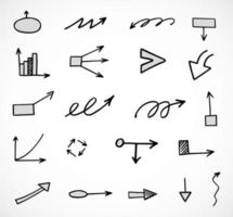 Vector set of hand drawn arrows, elements for presentation