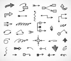 Vector set of hand drawn arrows, scheme, diagram, infographics