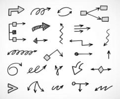 Vector set of hand drawn arrows, elements for presentation