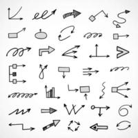 Vector set of hand drawn arrows, elements for presentation