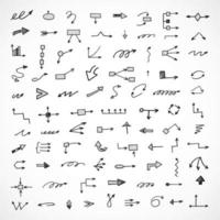 Vector set of hand drawn arrows, elements for presentation