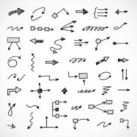 Vector set of hand drawn arrows, elements for presentation