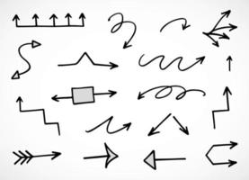 Vector set of hand drawn arrows, elements for presentation