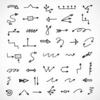 Vector set of hand drawn arrows, elements for presentation