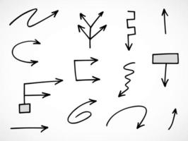 Vector set of hand drawn arrows, elements for presentation