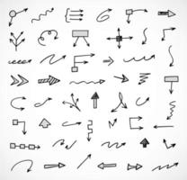 Vector set of hand drawn arrows, elements for presentation