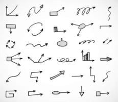 Vector set of hand drawn arrows, elements for presentation