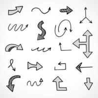 Vector set of hand drawn arrows, elements for presentation