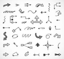 Vector set of hand drawn arrows, elements for presentation