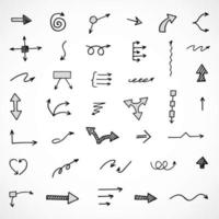 Vector set of hand drawn arrows, elements for presentation